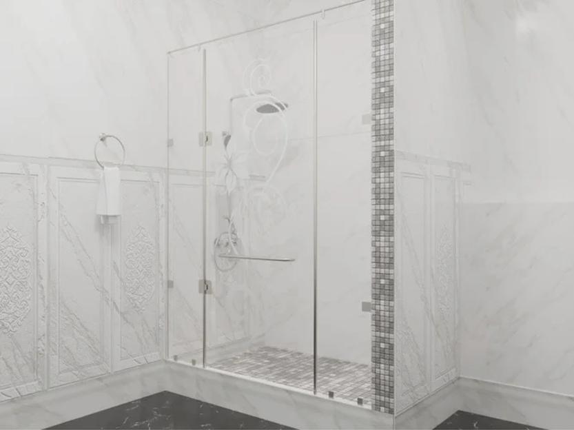 Душевое ограждение КазСтекло КС-120Р прозрачное узорчатое фото 1