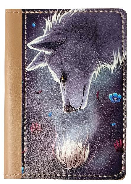 Обложка на паспорт «Волк и лилия» ОПТ фото 1