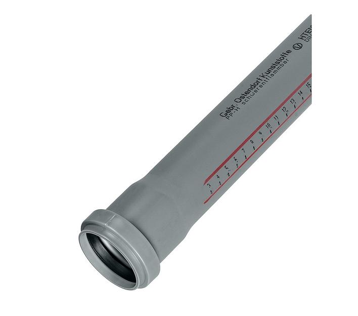 Труба канализационная 50x750 мм НТЕМ однораструбная, серая фото 2