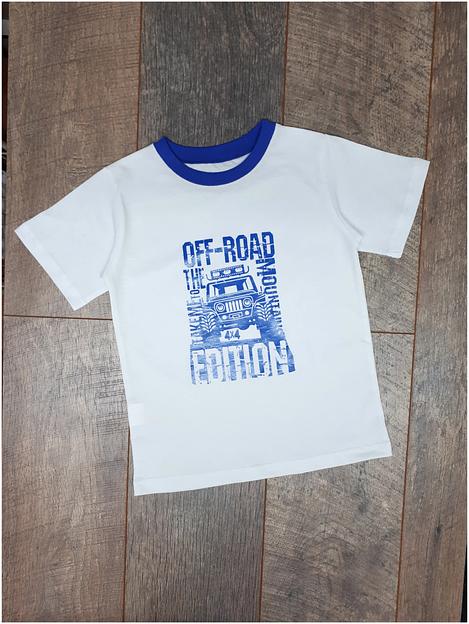 Футболка для мальчиков Золотой ключик белая, опт фото 1