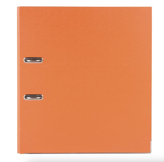 Папка-регистратор BRAUBERG с покрытием из ПВХ, 80 мм, с уголком, оранжевая (удвоенный срок службы), опт фото 2