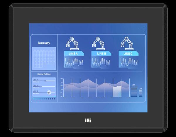 Безвентиляторный панельный компьютер iEi PPC2-C10-EHL-J1/8G-R11 Дисплей 10" (800х600) с проекционно-ёмкостным сенсорным экраном; антибликовое покрытие (AG), IP65 (передняя панель), процессор Intel Celeron J6412 (Elkhart Lake),TDP 10W, 8GB LPDDR4x (распая фото 1