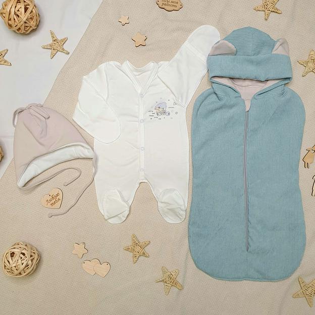 №432 Комплект на выписку "Папина радость", голубой ОПТ фото 4