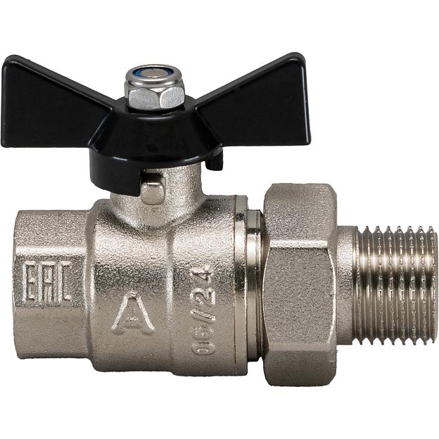 Кран шаровой полнопроходной с полусгоном 1' ВН/НР бабочка фото 1