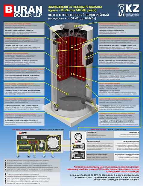 Вертикальный котел Buran Boiler BB-5535 RD/RG на жидком топливе 640 кВт фото 4