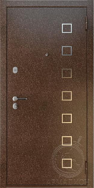 Дверь входная «Вена» крокодил коричневый/дуб мокко фото 1