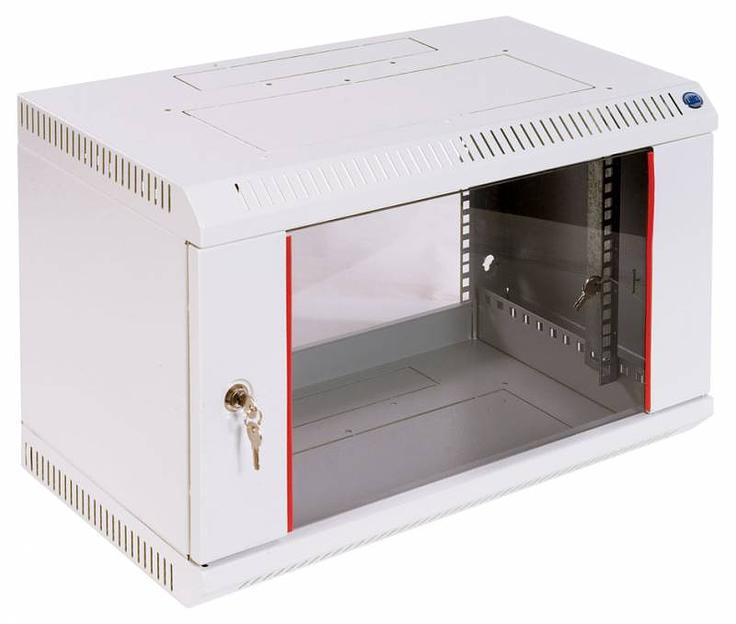 Шкаф коммутационный ЦМО ШРН-6.650 6U 600x650мм пер.дв.стекл несъемн.бок.пан. 50кг серый фото 4