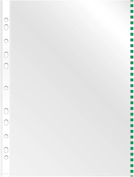 Папка-вкладыш Silwerhof Daily SD-EDGE/GRN глянцевые A4+ полипропилен 30мкм зеленый край (упак.:50шт) фото 2