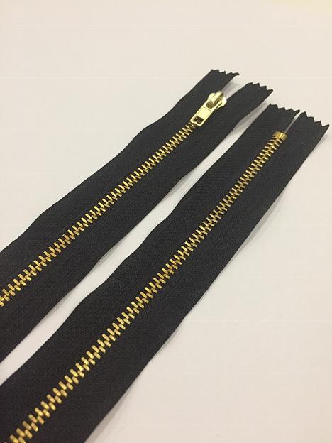 Молния джинсовая №4 золотой зуб 18 см. фото 1