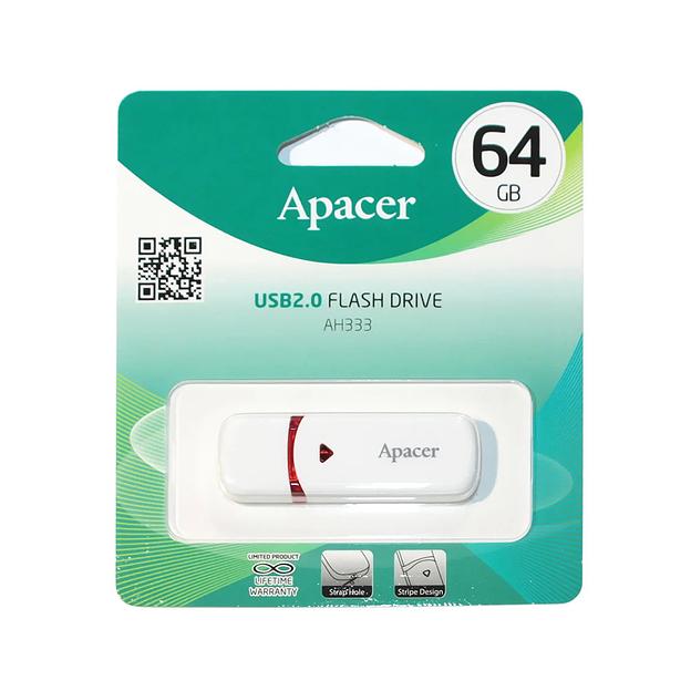 USB Флэш  Apacer  AH333  AP64GAH333W-1  64GB  USB 2.0  Белый фото 3