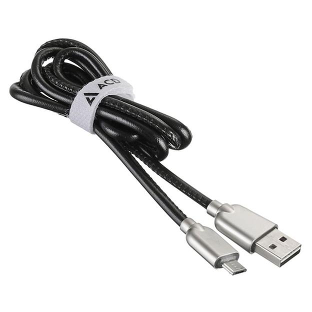 Кабели USB ACD USB кабель ACD-Allure MicroUSB; USB-A Кожа, 1м, черный (ACD-U926-M1B) фото 2