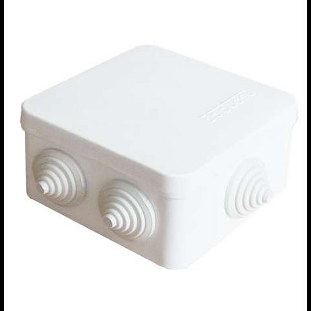 Коробка распределительная ОП 84х84х45мм IP54 7 выходов 3 гермоввода крышка защелкивающаяся бел. Eppl фото 1