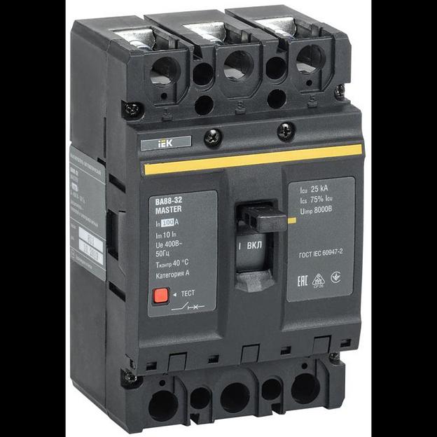 Выключатель автоматический 3п 100А 25кА ВА88-32 MASTER IEK SVA10-3-0100-02 фото 1