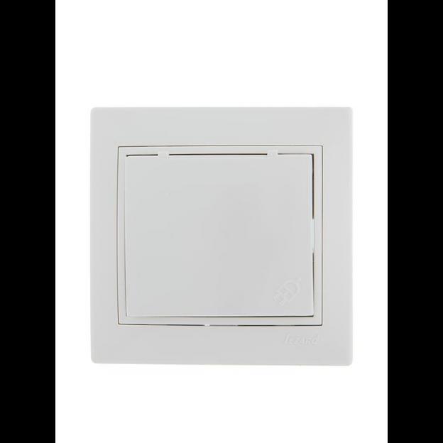 Розетка 1-м СП Mira 16А IP20 с заземл. с защ. крышкой с бел. вставкой керамика бел. LEZARD 701-0202- фото 1