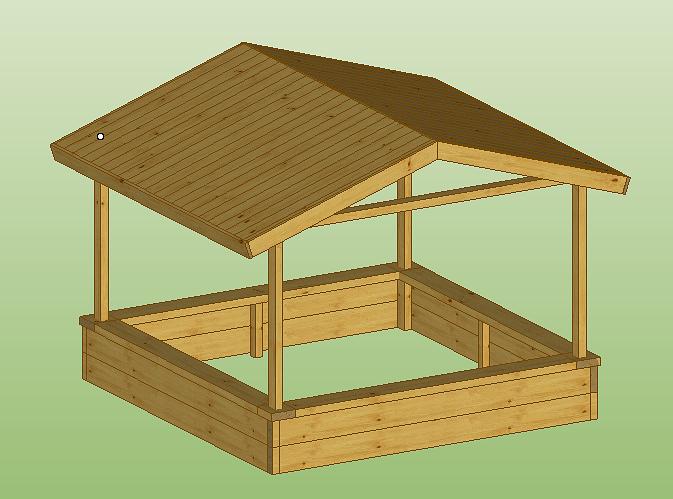 Детская песочница из дерева фото 1