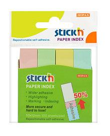 Закладки самокл. индексы бумажные Stick`n 21612 12x50мм 4цв.в упак. 100лист европодвес фото 1