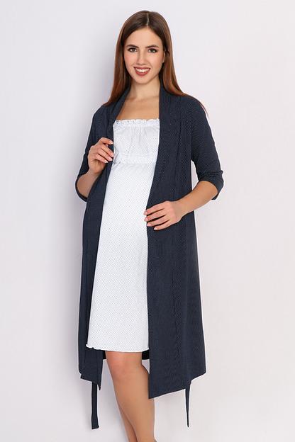 Комплект Style Magro для беременных и кормящих мам «Забота», тёмно-синий/белый (горох), опт фото 1