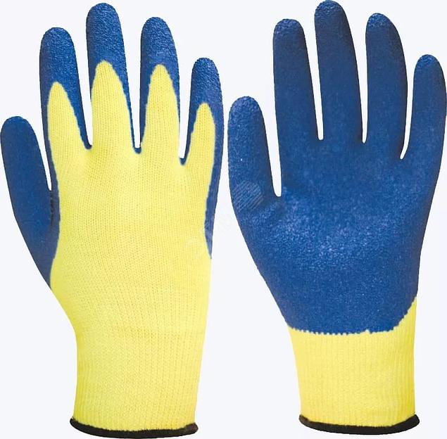 Перчатки х/б со вспененным латексным покрытием 10'' фото 1