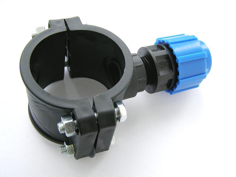 Седловая врезка ПНД 63x1 компрессион. фото 5