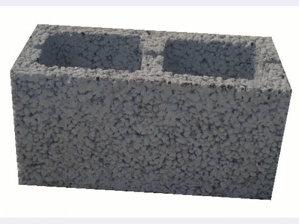 Керамзитобетонный блок двухпустотный Серый фото 1