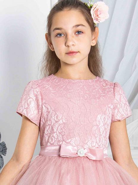 Платье для девочки Энди нарядно, пепельная пудра, 21-194_2, опт фото 3
