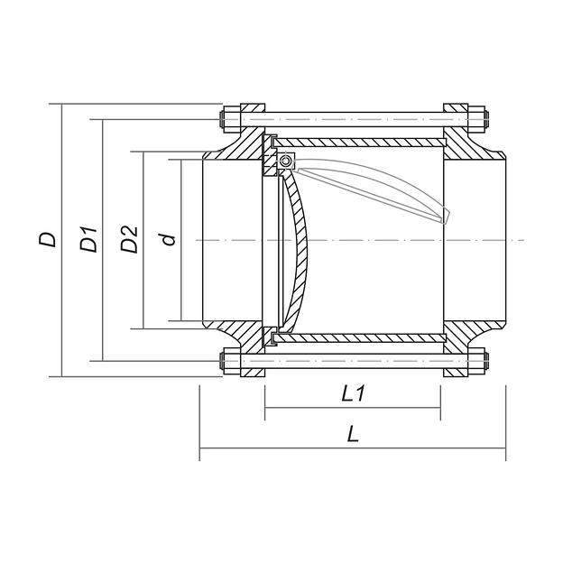 Клапаны обратные поворотные межфланцевые 19с76нж, 19лс76нж, 19нж76нж фото 10