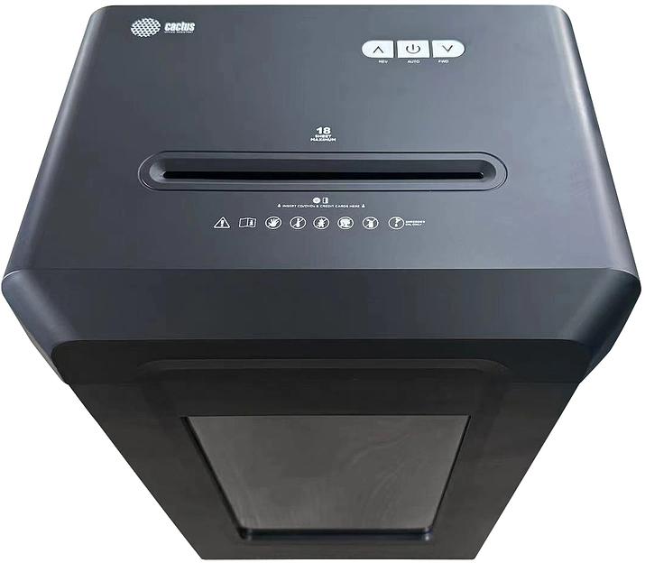 Шредер Cactus CS-SH-G9 (секр.P-4) фрагменты 18лист. 30лтр. скрепки скобы пл.карты CD фото 3