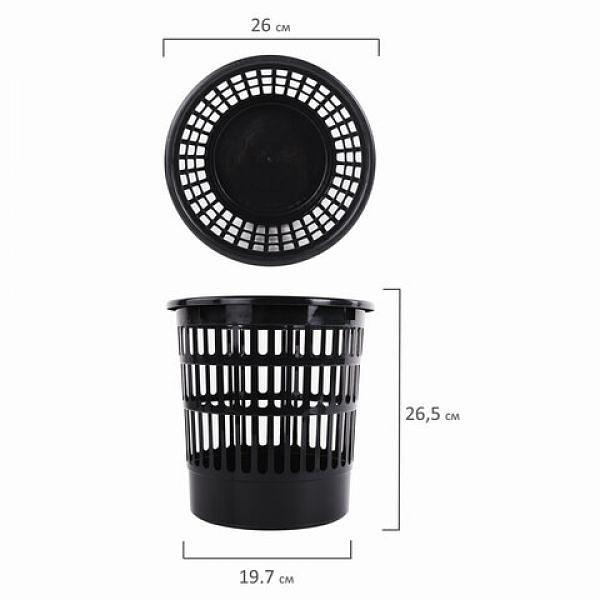 Корзина для бумаг STAFF "Basic" сетчатая, 9 л, черная, 237915 фото 4