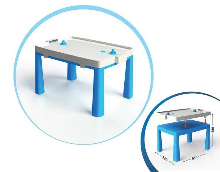 Стол 2 в 1 с игрой «Хоккей» синий ОПТ фото 1