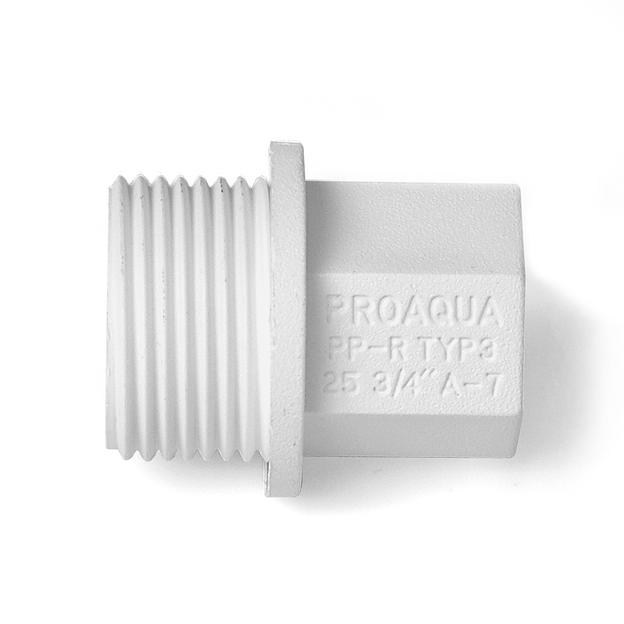 Заглушка резьбовая 1/2' полипропиленовая PPR белая фото 4