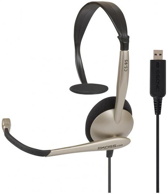 Наушники с микрофоном Koss CS-95-USB черный/золотистый 2.4м накладные USB оголовье (15116377) фото 1