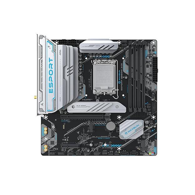 Материнская плата Maxsun MS-eSport B860M WIFI ACE B860, LGA1851, 4*DDR5, 1*PCIEx16, 1*PCIEx4, 3*M.2, 7*USB3.2Gen1, 7*USB2.0, 2*SATA3.0, 2.5G, Type-C(DP), DP, HDMI, M-ATX, RTL фото 1
