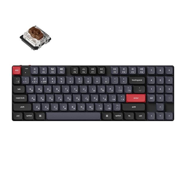 Беспроводная механическая клавиатура QMK Keychron K13 Pro, 90 клавиш, Hot-Swap, Gateron low profile Brown Switch фото 1