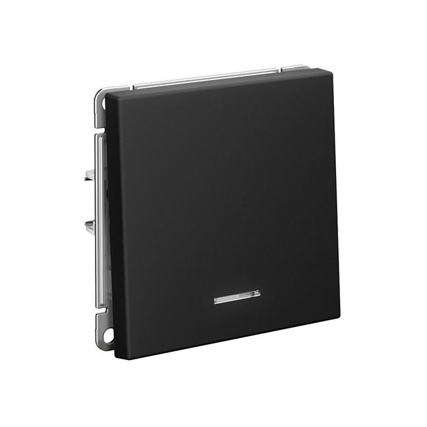 ARTGALLERY 1-клавишный ВЫКЛЮЧАТЕЛЬ с подсветкой, 10АХ, механизм, быстрозажимные клеммы, КАРБОН фото 4