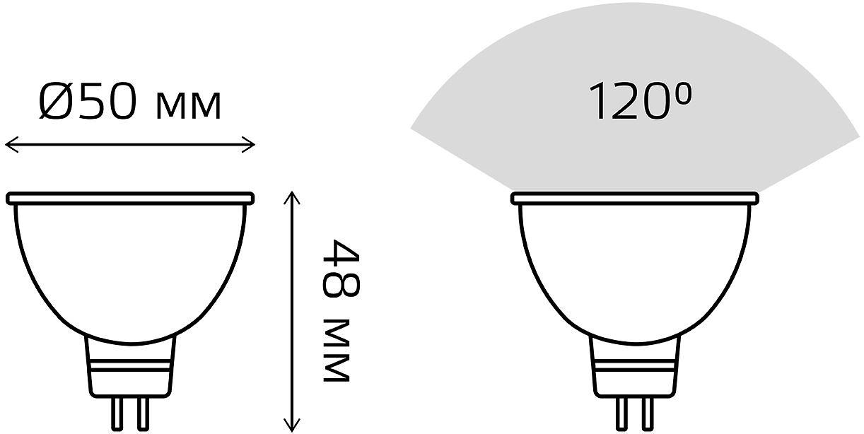 Лампа светодиодная Gauss Elementary MR16 9Вт цок.:GX5.3 спот 220B 6500K св.свеч.бел.хол. MR16 (упак.:10шт) (13539) фото 5