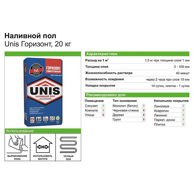 Наливной пол Unis Горизонт 20 кг фото 3