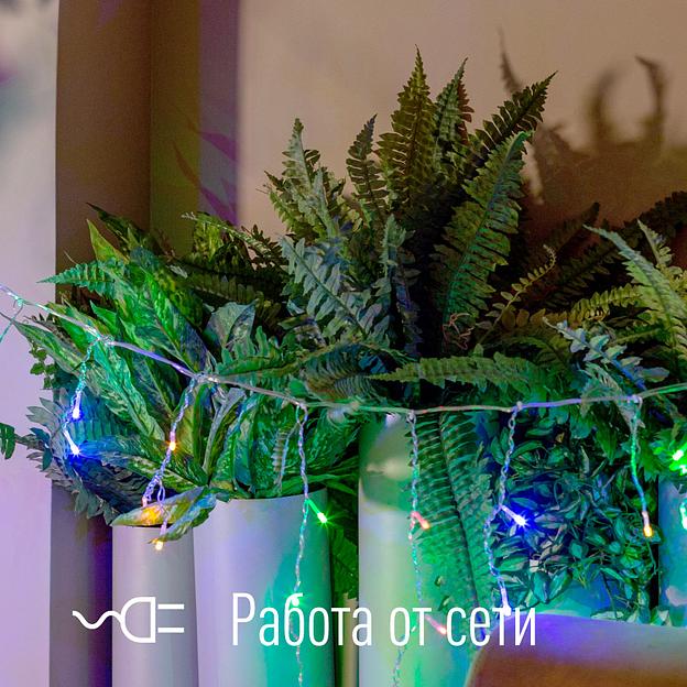Гирлянда-Бахрома  2x0,7м 100LED схема нитей 4/8/6/7 цвет свечения - мульти. Степень защиты IP20 для использования в помещении, возможность соединения до 3 шт от 220V фото 2