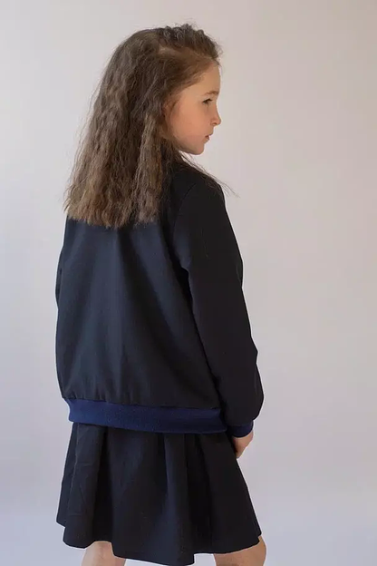 Бомбер школьный на девочку KristiKlo синий ОПТ фото 6