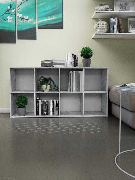 Стеллаж универсальный 8-секционный Wood&Stone «Малави» 320 цемент светлый 136×34.5×69.3 см фото 4