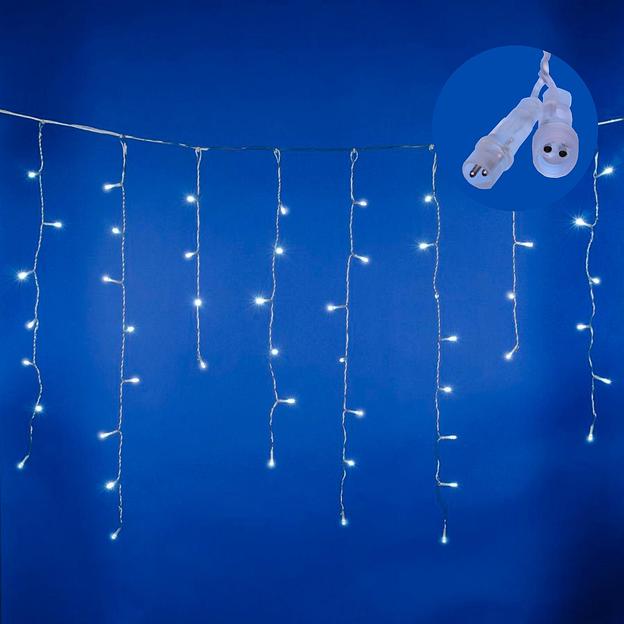 Бахрома светодиодная с эффектом мерцания 2м Соединяемая 100 светодиодов Провод прозрачный ULD-B2007-100/TTK WHITE IP44 фото 2