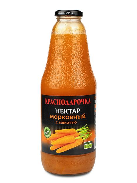 Морковный нектар с мякотью «Краснодарочка», 1 л, опт фото 1