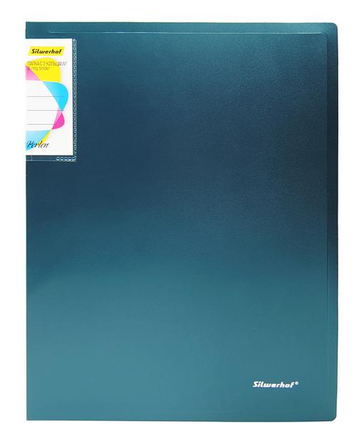Папка на 2-х кольцах Silwerhof Perlen 271957-75 A4 1мм кор.38мм внутр. с вставкой зеленый металлик фото 1