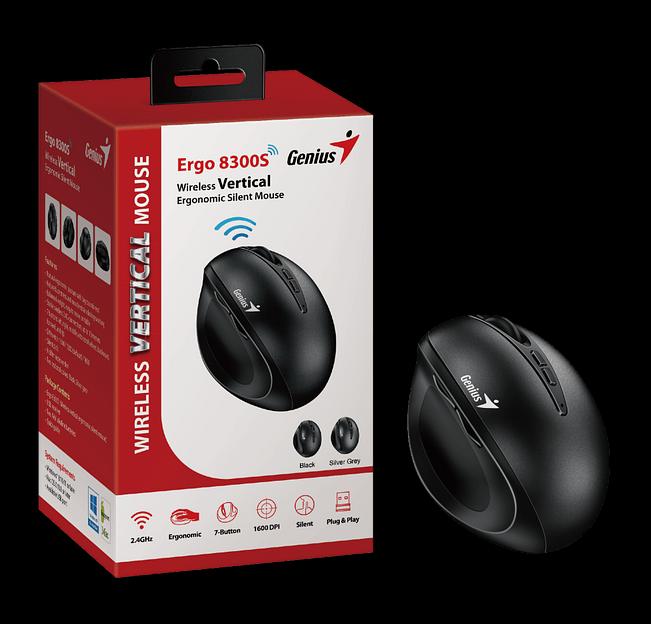 Мышь беспроводная Ergo 8300S черная (black), вертикальная эргономичная бесшумная мышь с подставкой для большого пальца фото 4