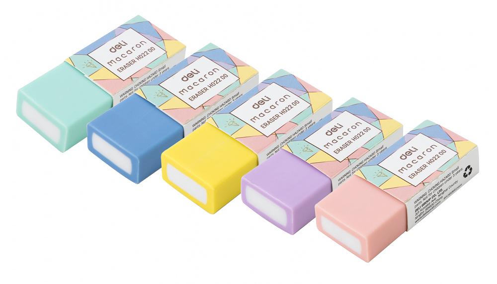 Ластик Deli EH02200 Macaron 50x20x11мм ассорти пласт.туб. фото 8