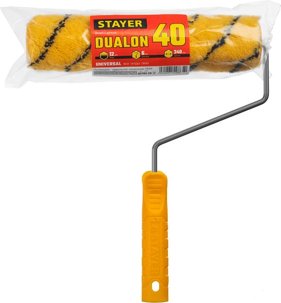 STAYER DUALON, 40 х 240 мм, бюгель 6 мм, ворс 12 мм, полиакрил, все виды ЛКМ, малярный валик (03184-24) фото 3