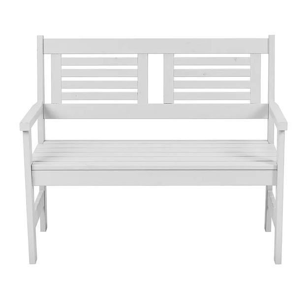 Скамья деревянная для сада и дачи, для 2-х человек Хольмен светло-серая ОПТ фото 8