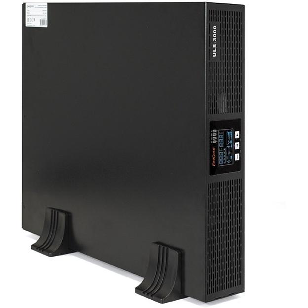 Exegate EP285648RUS ИБП On-line ExeGate PowerExpert ULS-3000.LCD.AVR.C13.USB.RS232.SNMP.2U <3000VA/3000W, On-Line, PF=1, LCD, 6*IEC-C13, RS232, USB, SNMP-slot, Rackmount 2U/Tower, Black> фото 1