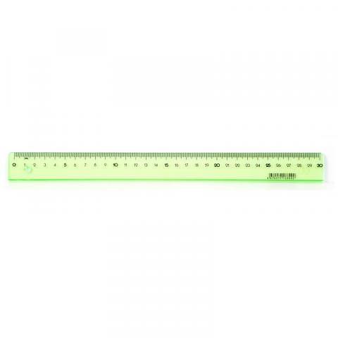 Линейка пластиковая, 30 см, прозрачно-зеленый, Attache Bright Colours фото 1