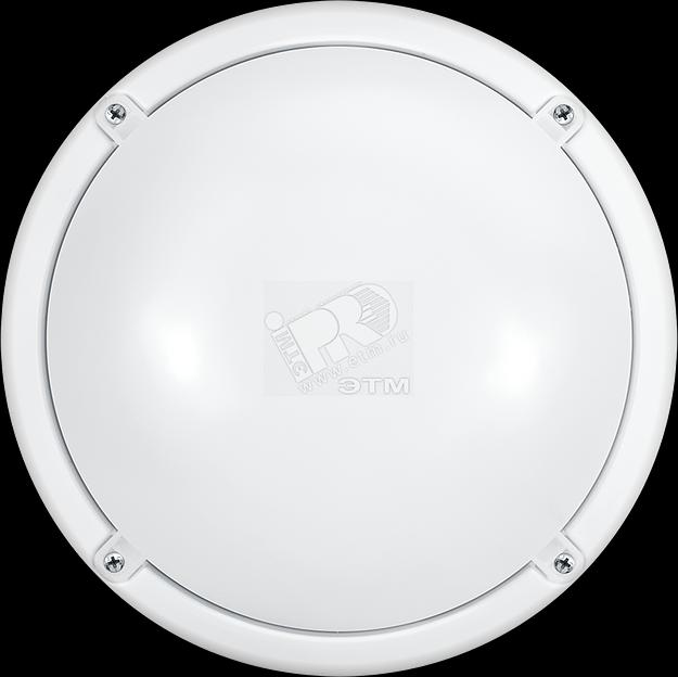 Светильник светодиодный ДБП-12w с оптико-акустическим датчиком 4000K 900Лм круглый пластиковый IP65 белый Navigator Group 19995 фото 1