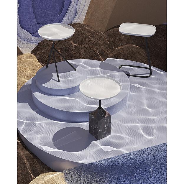 Столик кофейный Sustainable collection, Ø38 см, серый/черно-белый фото 5